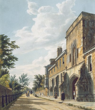 Ingang van Winchester College met het Huis van de Warden, uit 